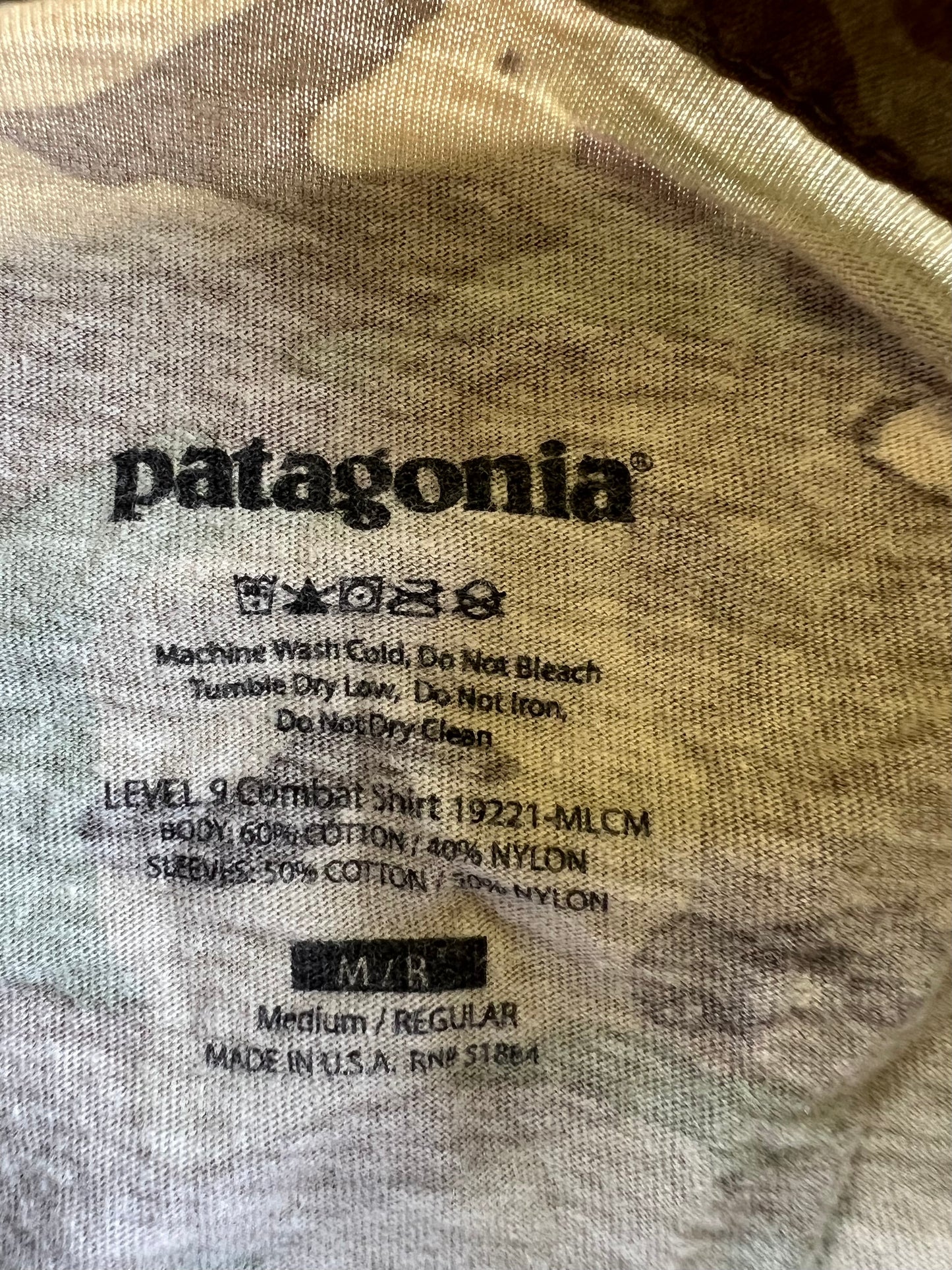 Patagonia level 9 combat shirt medium regular sleeves cut